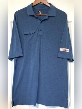 FootJoy Titleist Golf Polo Men XL Blue Athletic Fit Pocket Performance 22844